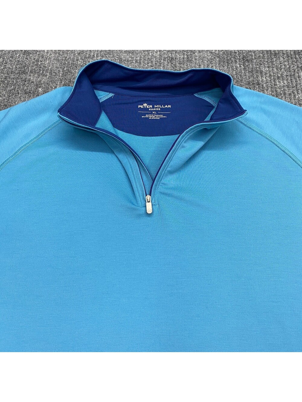 Peter Millar Seaside Pullover Mens XL Blue Quarter 1/4 Zip Performance Golf